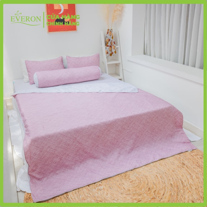 Chăn bốn mùa K-Bedding KMTP 109, MicroTencel Hồng