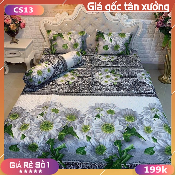 Trọn Bộ Chăn Ga Gối Chất Liệu Cotton Poly
