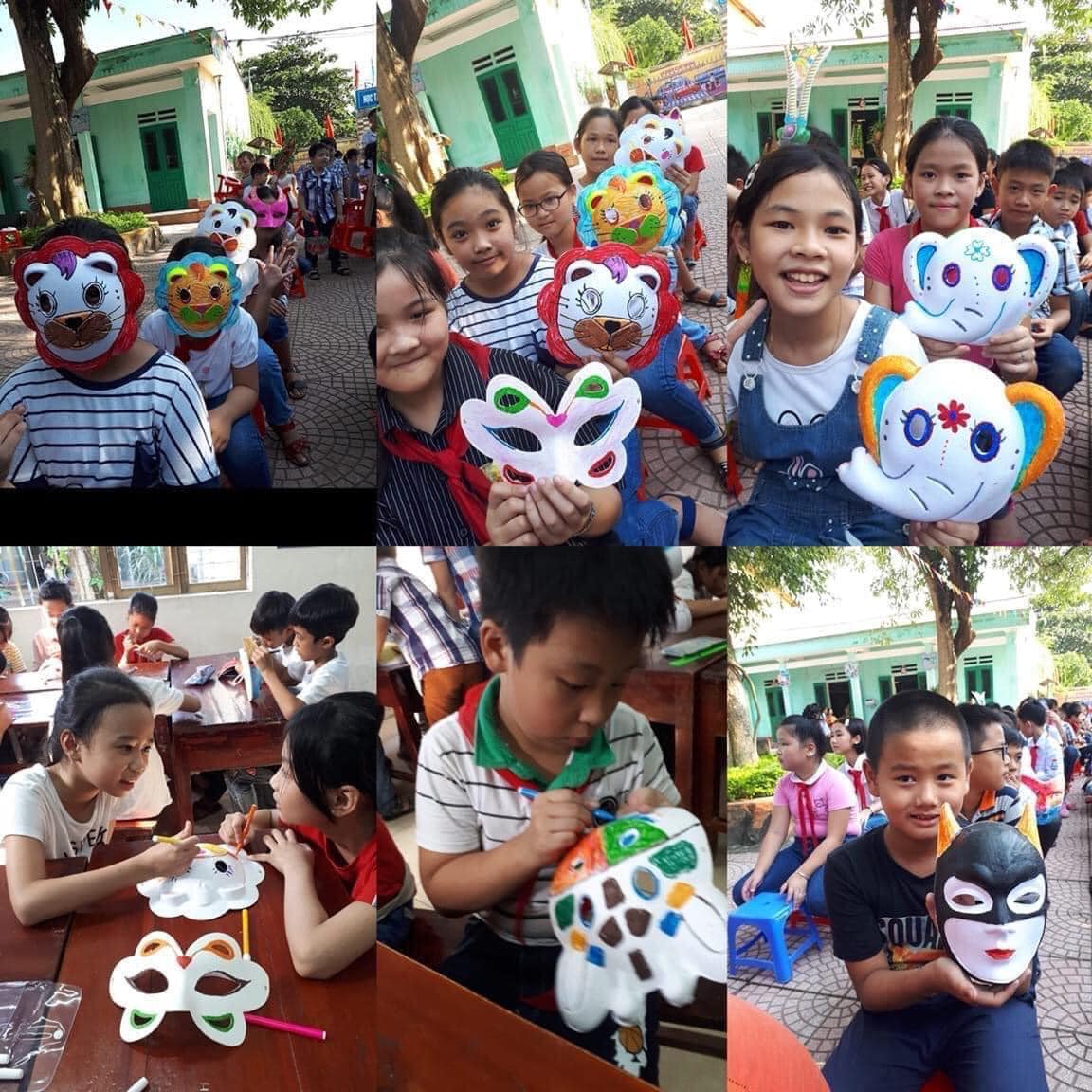 Mặt nạ giấy bồi trang trí Halloween set 50 cái
