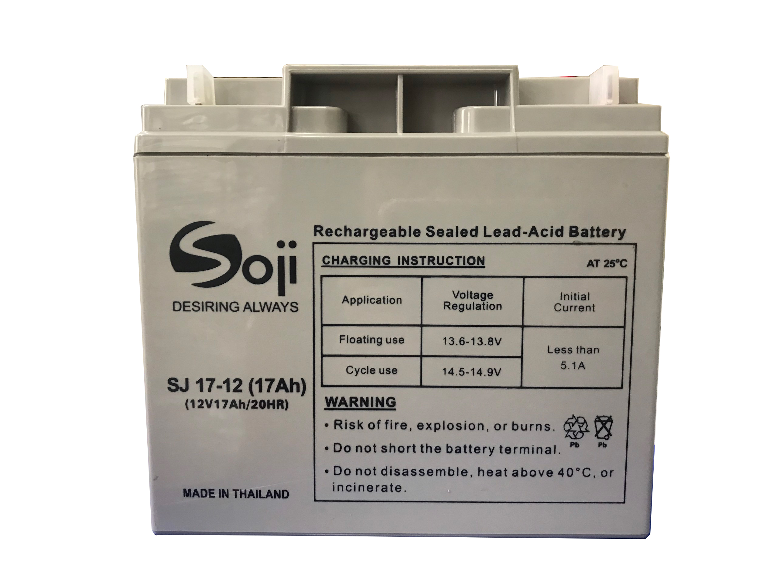 Ắc quy Soji nhập khẩu Thái Lan 12V 17ah