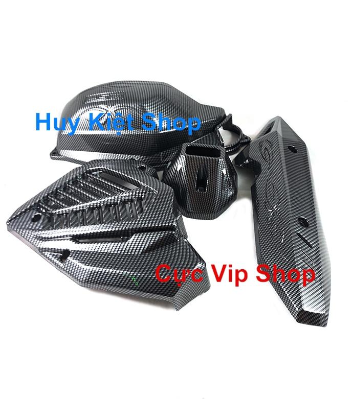 Combo 4 Món Carbon Bảo Vệ Vario/Click 2018 - 2019 (01 Che Pô, 01 Che Pô E, 01 Che Quạt Gió, 01 Chụp Đích Pô) MS1367