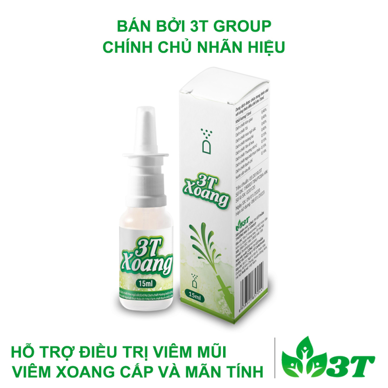Xịt Mũi 3T Xoang Viêm Xoang Mũi, Viêm Mũi Dị Ứng, Tắc Nghẹt Mũi, Ngứa Ngáy Đau Nhức Xoang Vùng Đầu