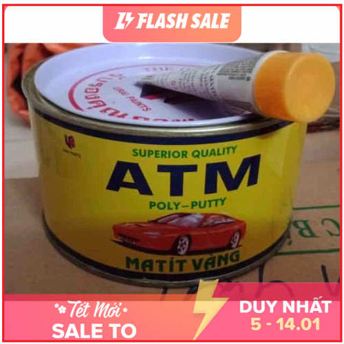 Bột bả oto xe máy Matit vàng ATM 1kg 2 thành phần ,Bach Hoa Minh Diep Shop
