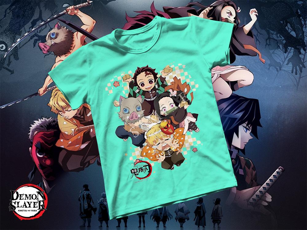 [HCM]Áo thun Cotton Unisex - Anime - Kimetsu no Yaiba - Lính mới quân đoàn diệt quỷ