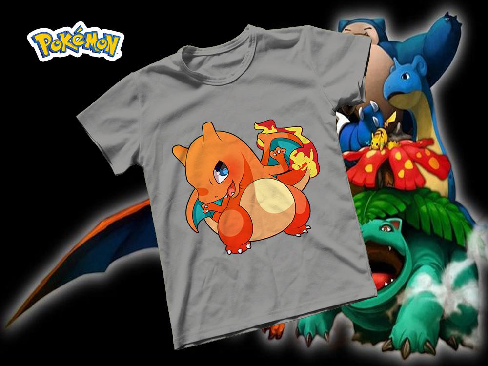 [HCM]Áo thun Cotton Unisex - Anime - Pókemon - Pokenmon Lizardon