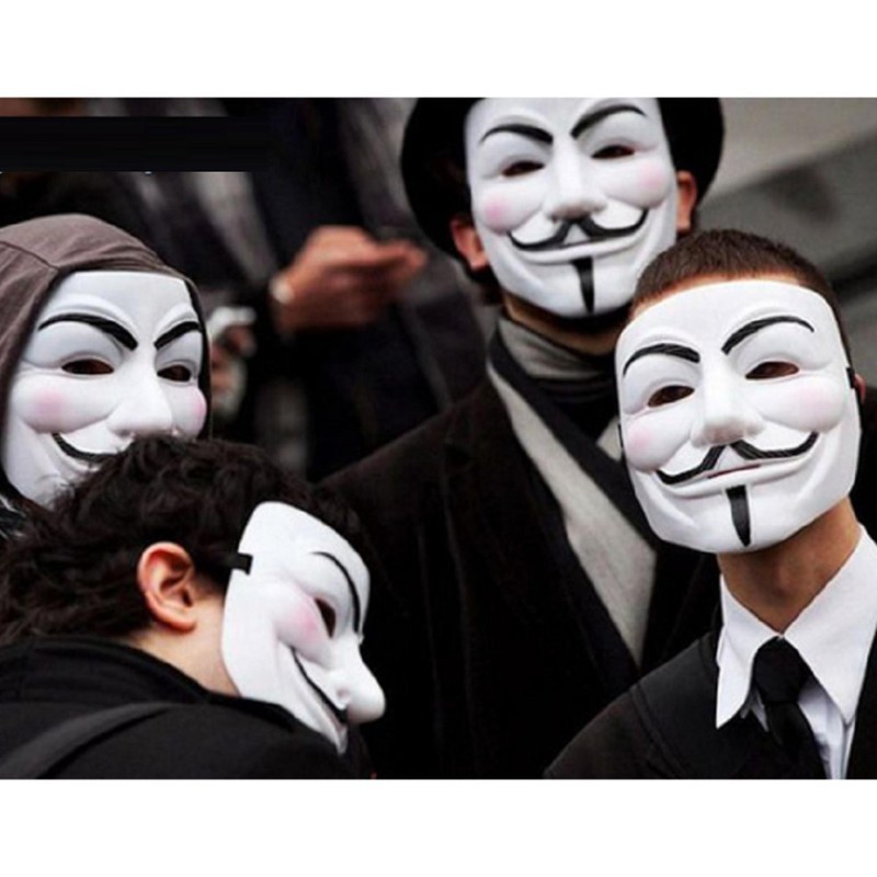 Mặt Nạ Hóa Trang Hacker anonymous Màu Trắng