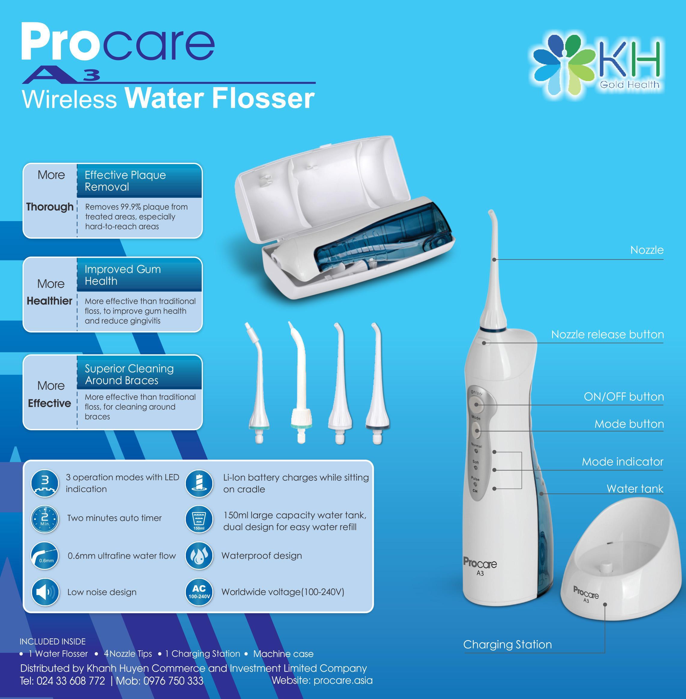 Máy tăm nước du lịch giá rẻ Procare A3