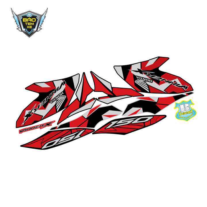 [ FREE SHIP ] Tem rời xe winner X đỏ đen