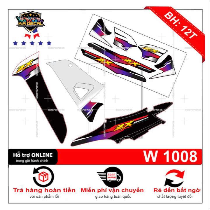 Tem rời dán xe chế wave zx 2016