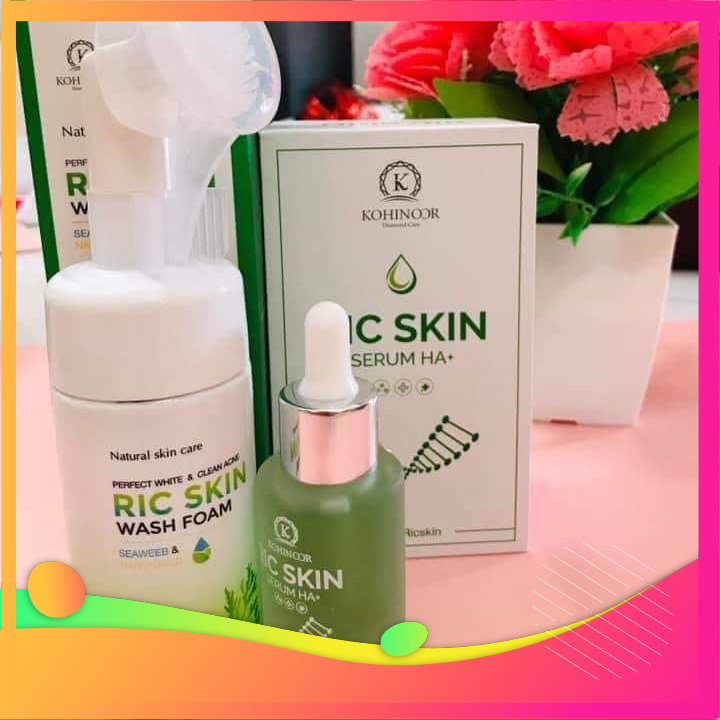 [HCM][ Chính hãng] [ SIÊU SALE ] Combo Ricskin Combo Sữa Rửa mặt Ric Skin Wash Foam & Serum Ric Skin Serum HA+ Trắng Da Mờ Sạm Nám