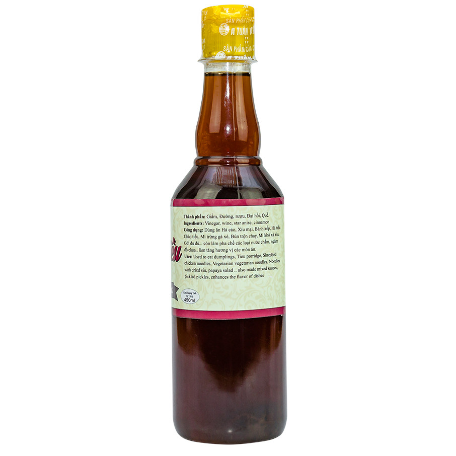 Long Khang Rice Vinegar (Red Vinegar) 500ml – Perfect Seasoning for Dim Sum, Dumplings, Sparkling Dumplings, Hoanh Thanh | A Tuan Khang