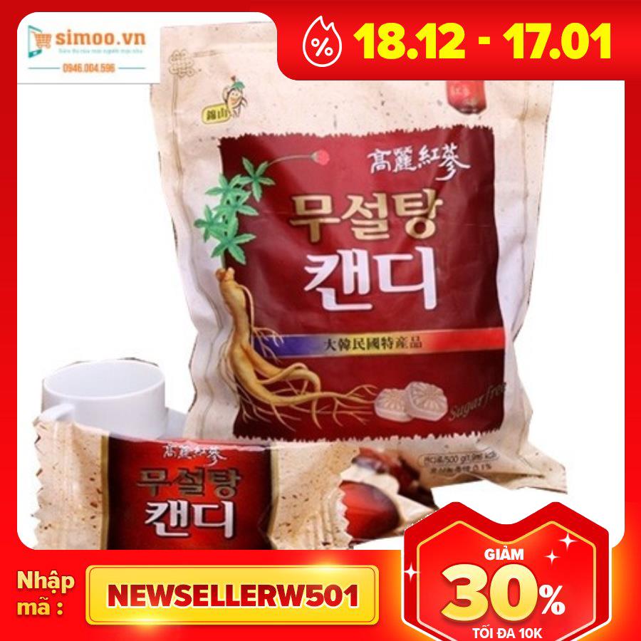 Kẹo sâm không đường Hàn Quốc 500g (túi vàng đỏ)