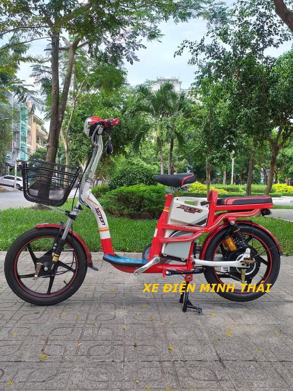 Mua xe đạp điện hiệu XENON giá tốt- không phí vận sài gòn- xe đạp điện - xe điện XENON màu đỏ- xe đạp điện HK bike - xe điện mẫu HK bike
