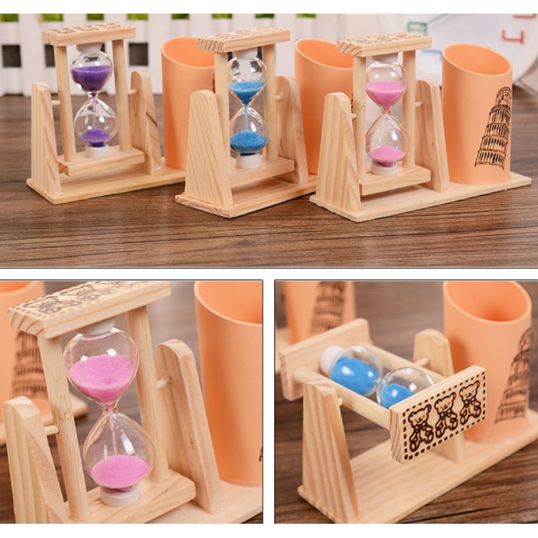 Quà Lưu Niệm Đồng Hồ Cát Mô Hình Gỗ