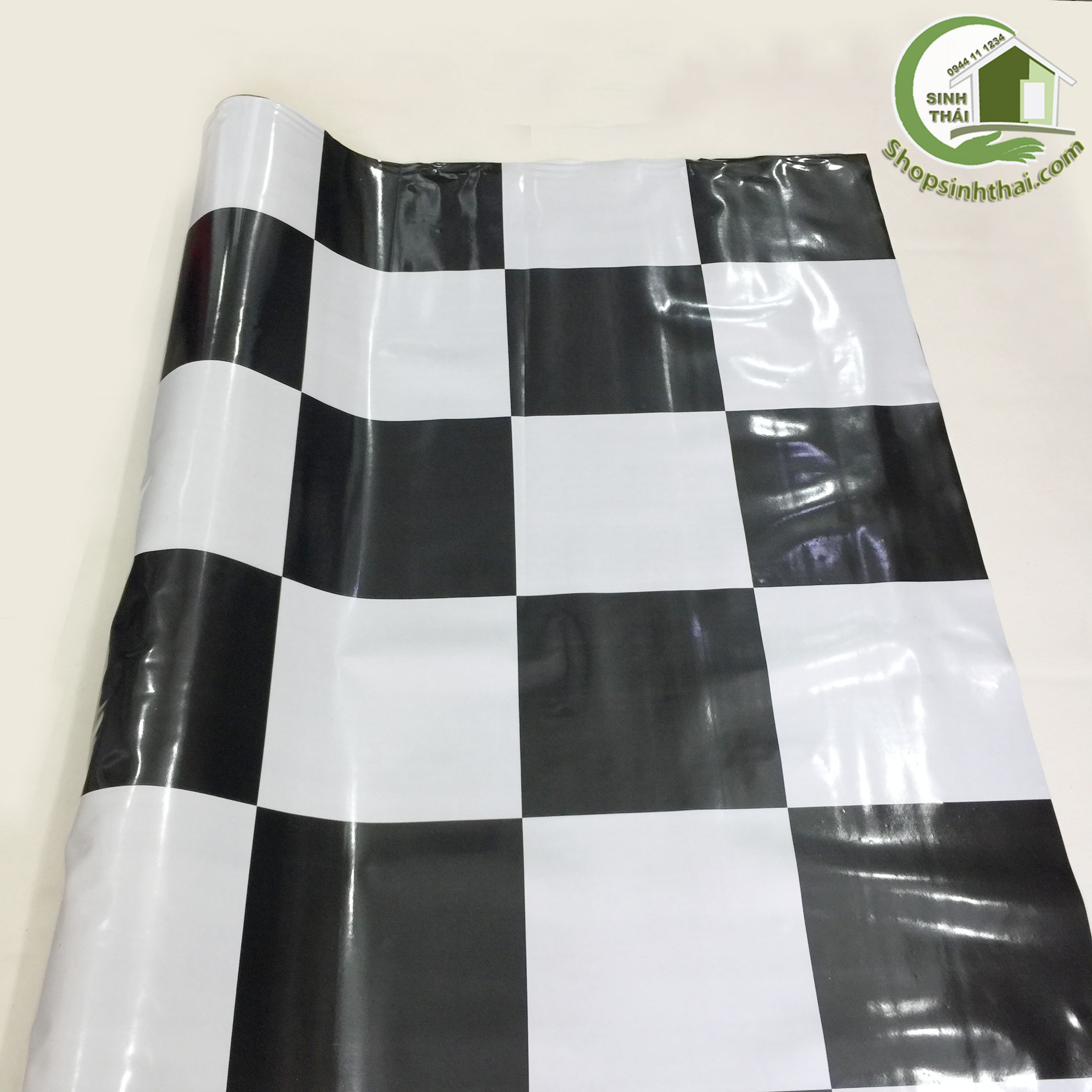 [HCM]Simili Trải Sàn Thảm Nhựa Pvc Trải Sàn Sọc Caro Trắng Đen - 1m² [1m x 1m]