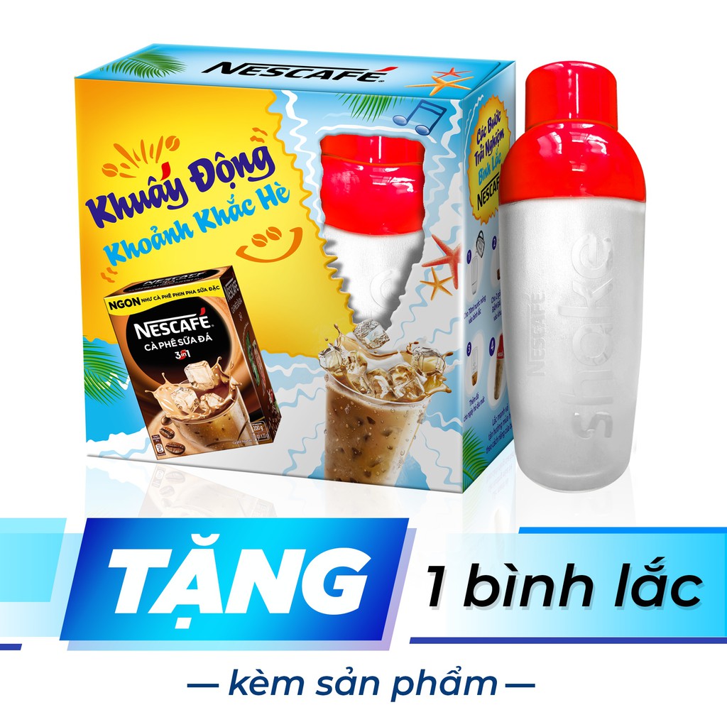 COMBO 30 GÓI NesCAFE Cà Phê Sữa Đá 3in1( Tặng Bình lắc năng động )
