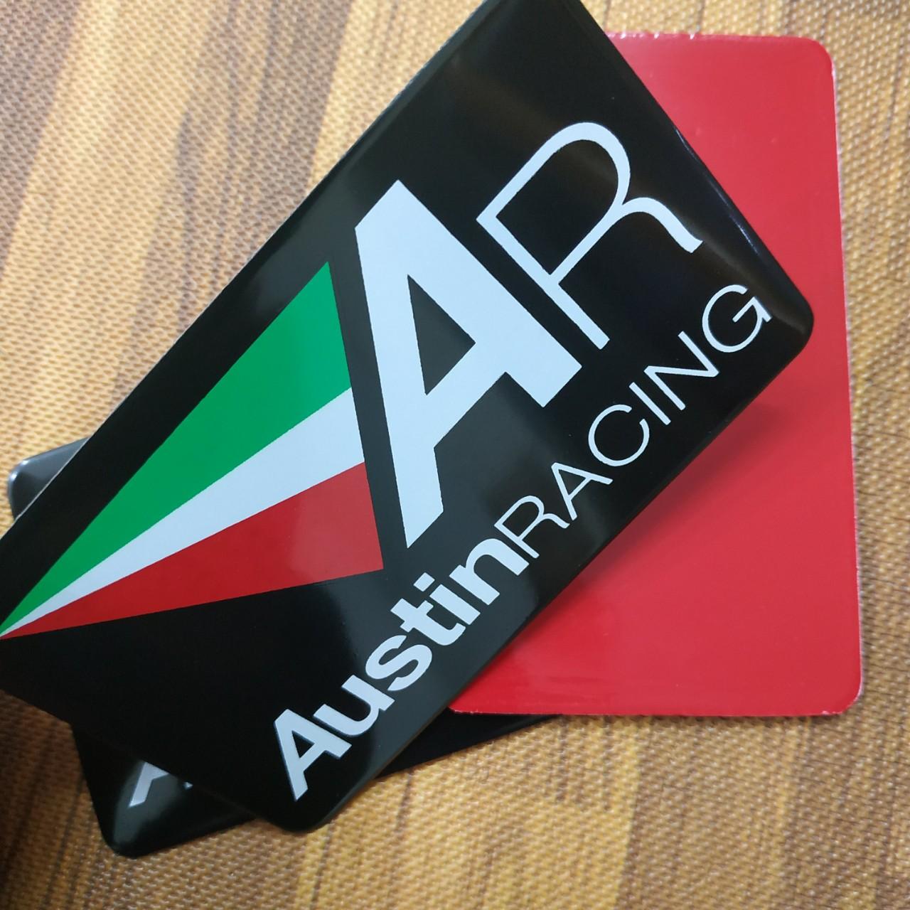 Tem nhôm dán Pô AR AustinRacing 10x6 cm