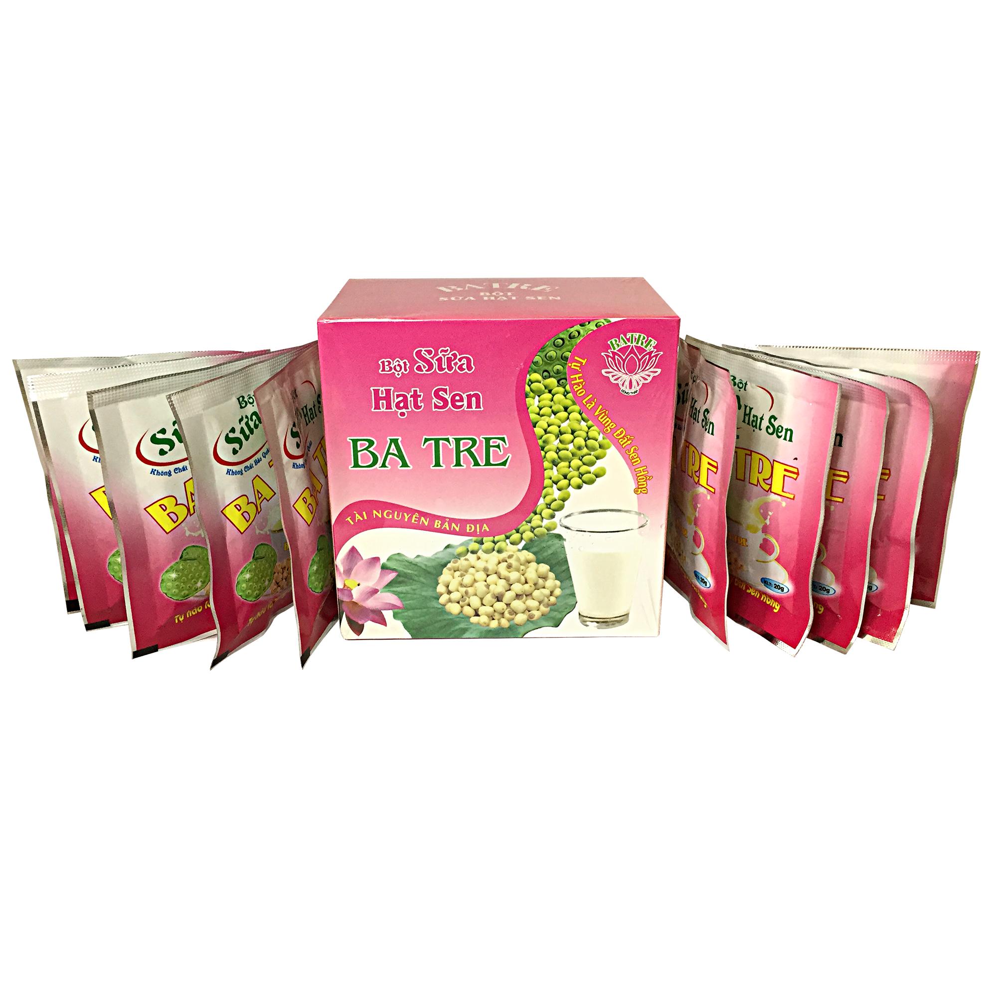 [HCM]Bột Sữa Hạt Sen -  Sữa Hạt Sen - BA TRE (Hộp 200 gram có 10gói x 20g)