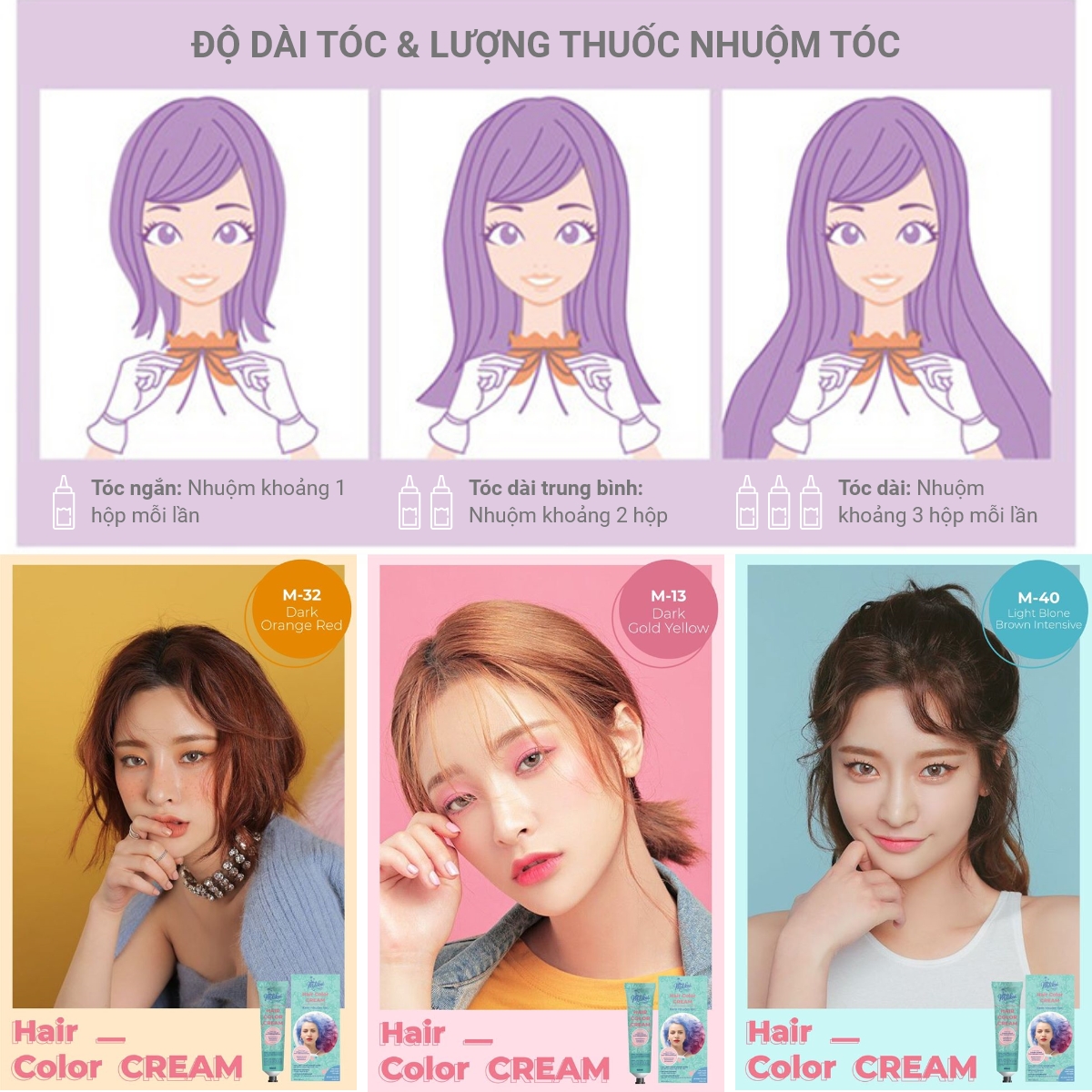 Kem nhuộm tóc cao cấp màu thời trang Molokai 60ml [ TẶNG KÈM GĂNG TAY + CHAI OXY TRỢ DƯỠNG TÓC ]