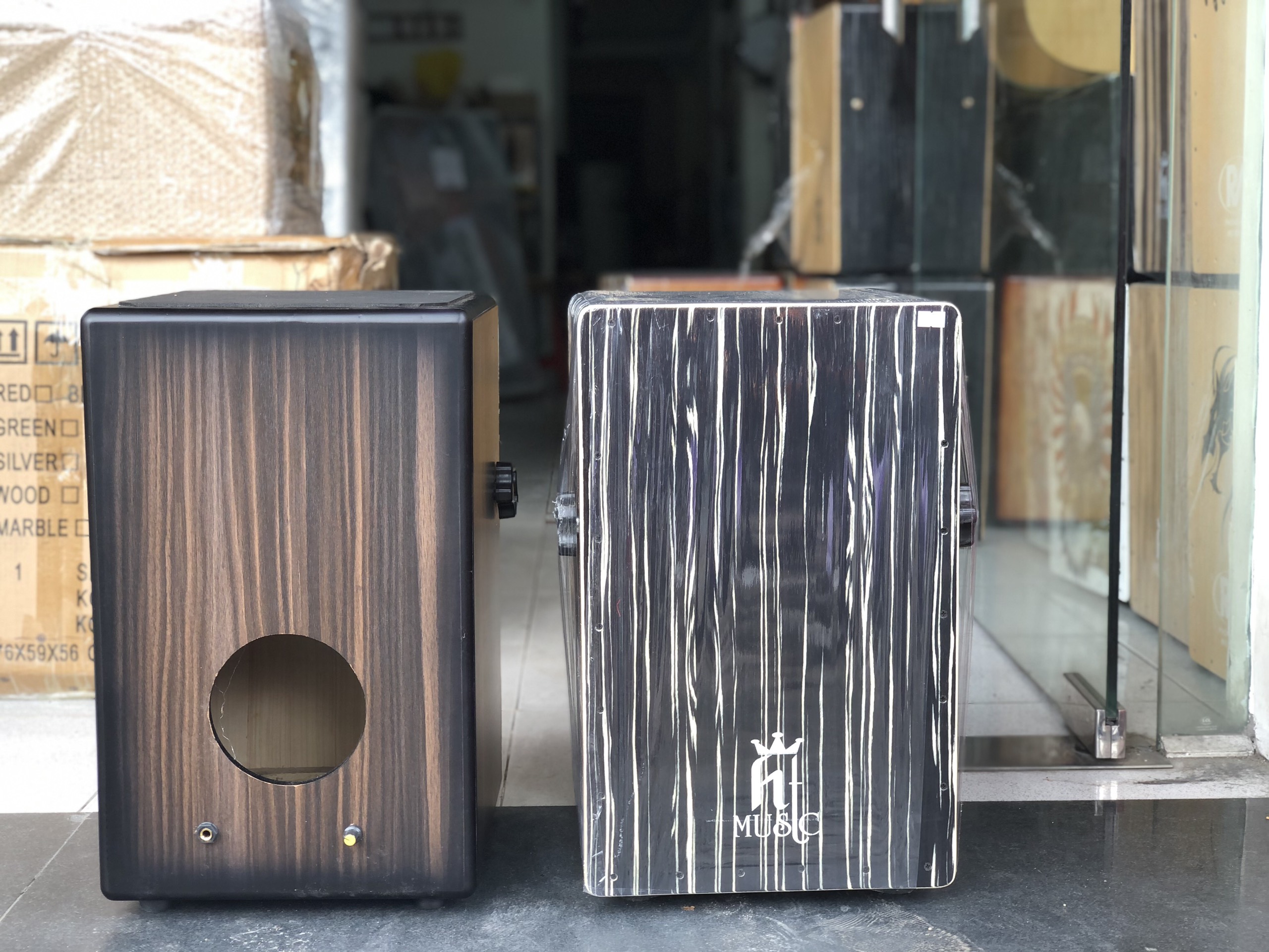 Trống cajon gỗ cẩm có EQ