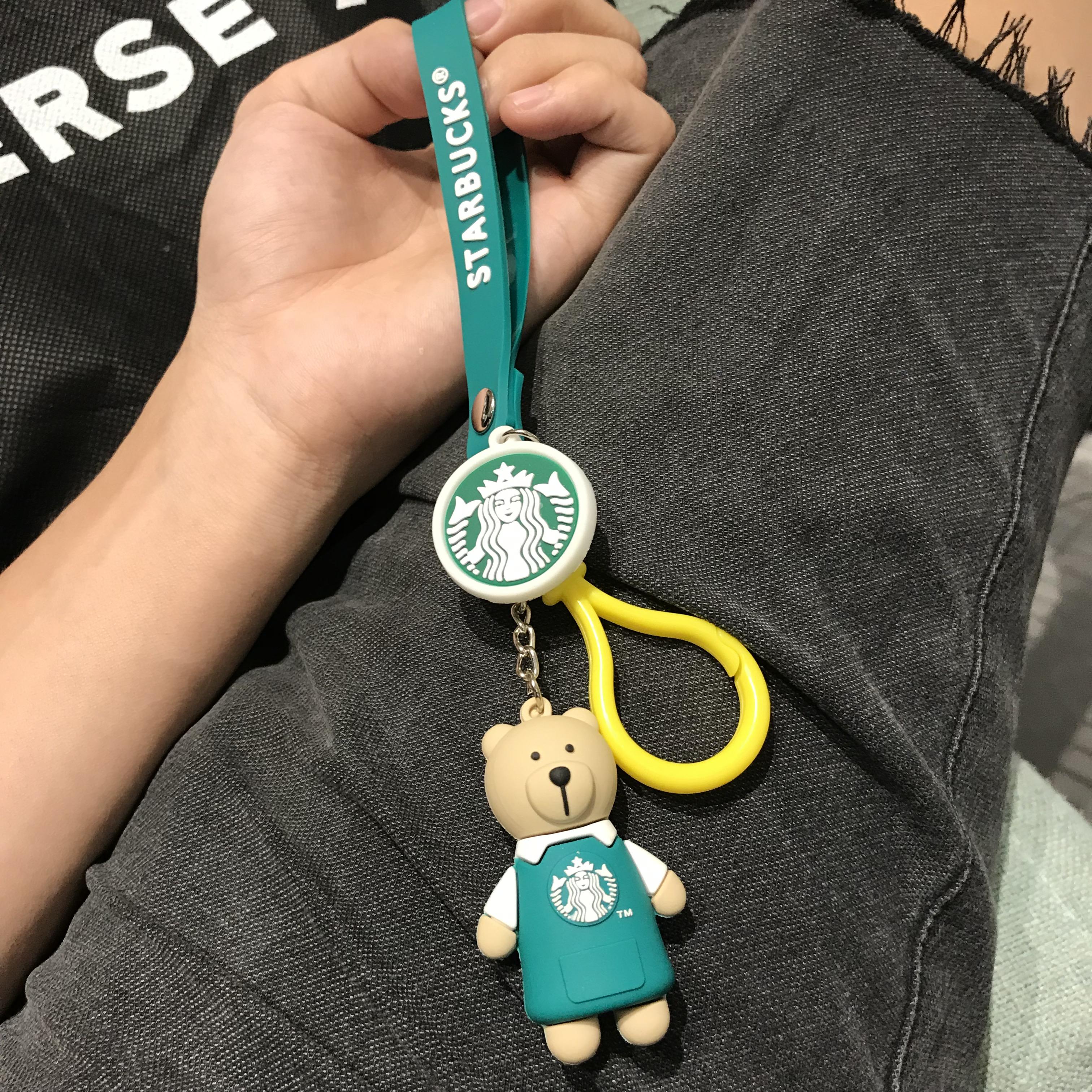 Móc khóa Gấu Starbucks áo xanh