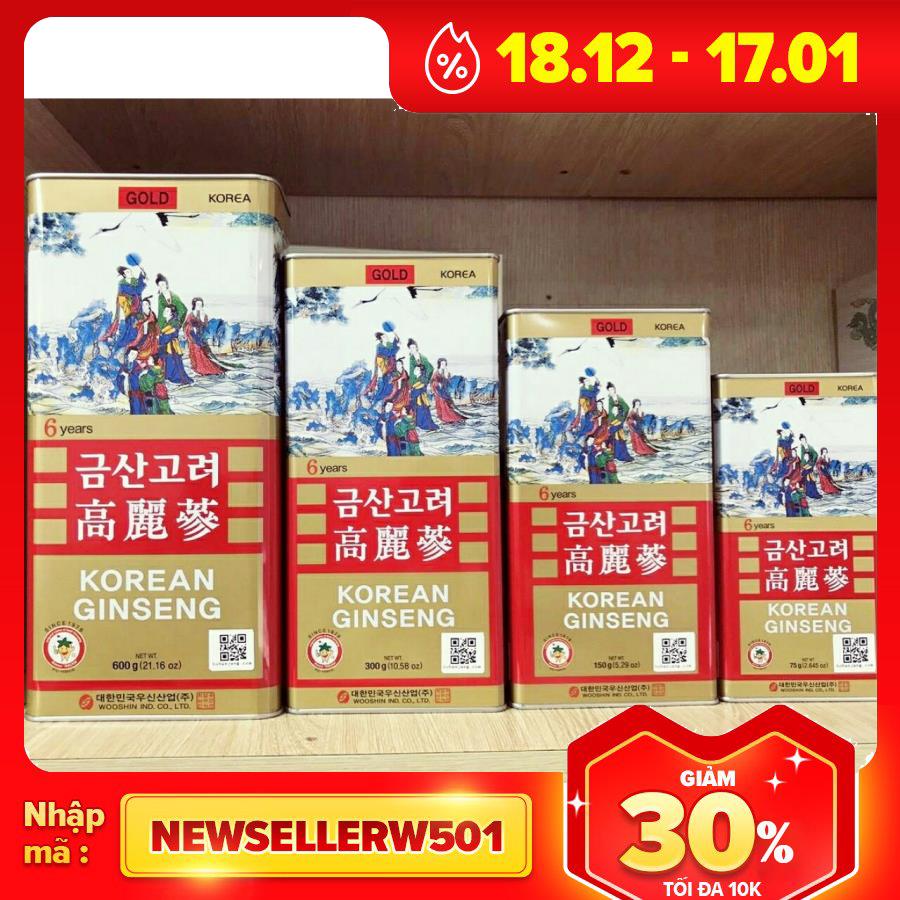 Hồng sâm củ khô hộp thiếc hàn quốc 300g