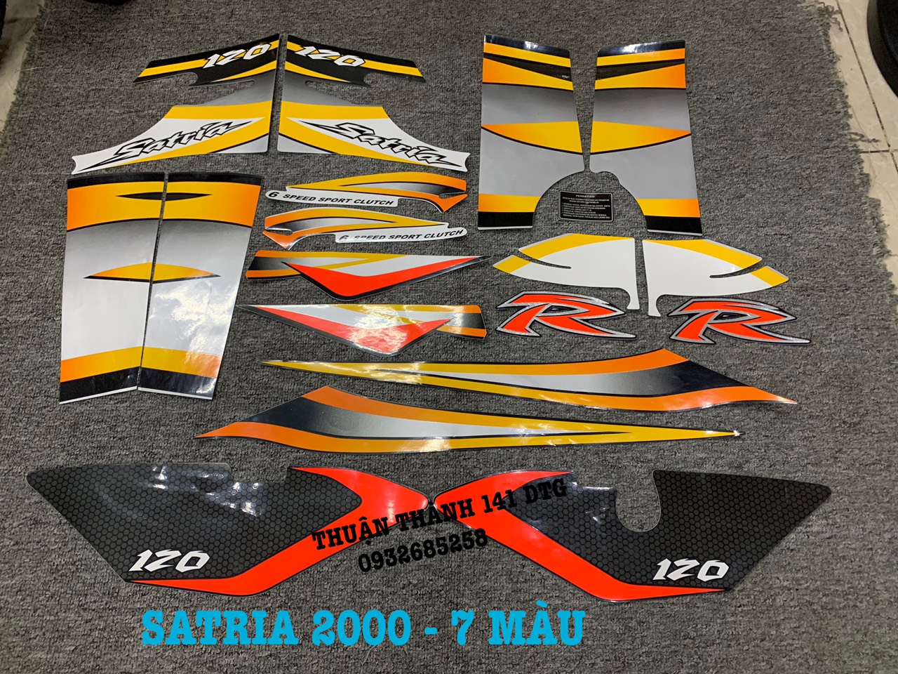 TEM SATRIA 2000 - TEM 7 MÀU - TEM 3 LỚP
