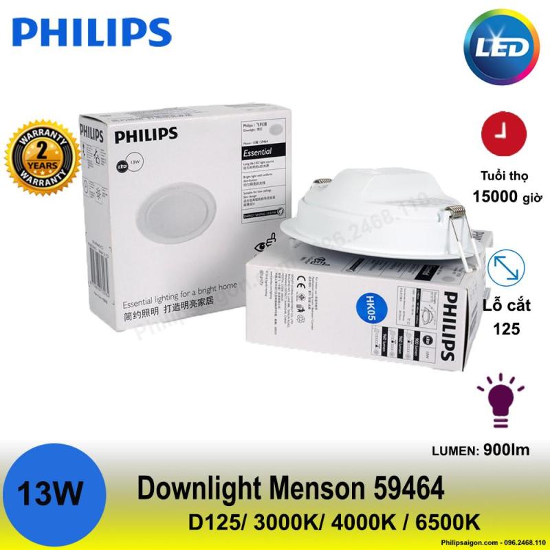 ( Bộ 12) Đèn Downlight Led Philips Meson 59464 13W 3000/4000/6500K (Φ125)