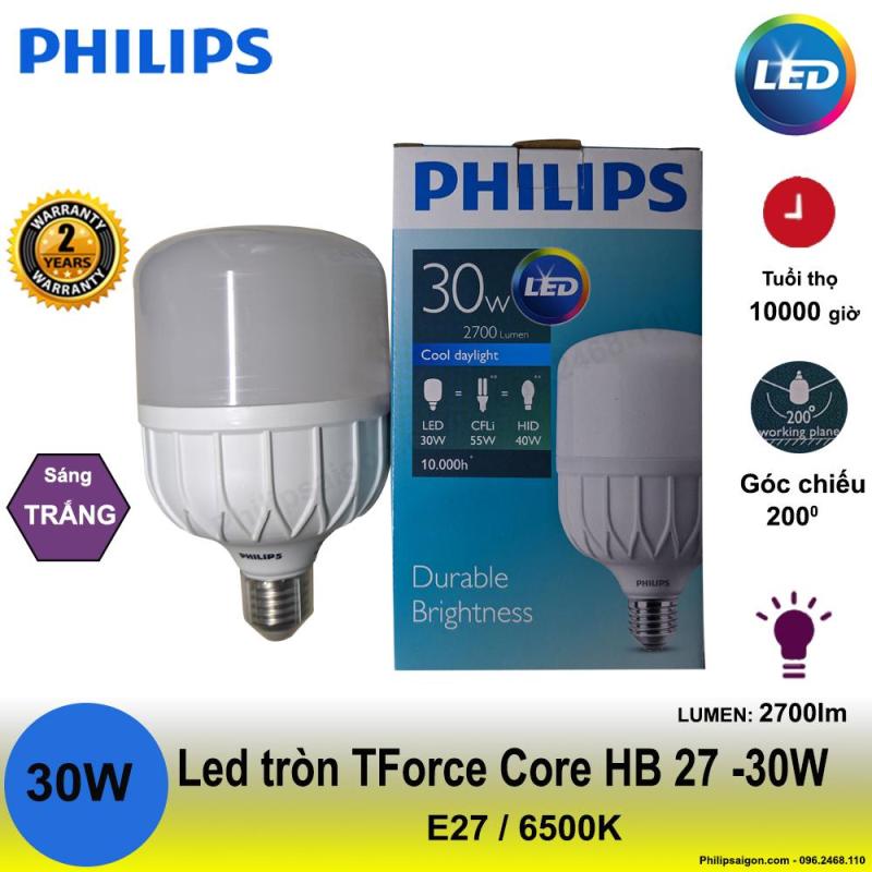 Bóng đèn Led Philips trụ tròn 30W E27 - siêu sáng 2700lm- bảo hành 24 tháng