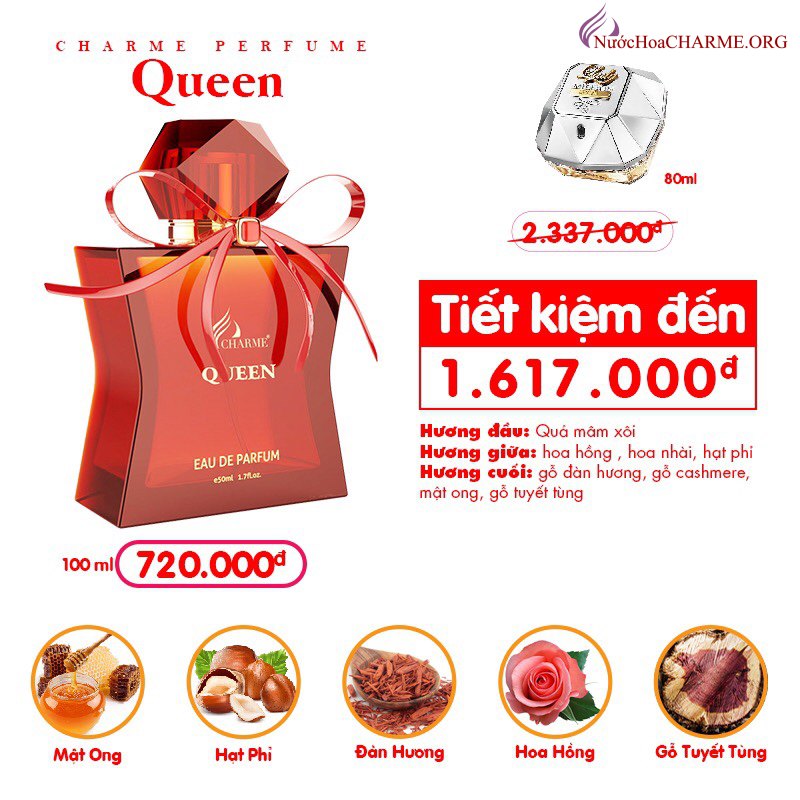 [HCM]Nước Hoa Queen Nữ Tính 100ml (Nguyên mã)