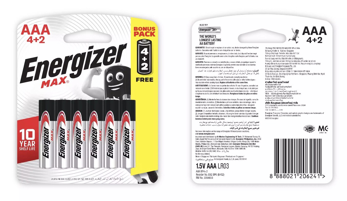 [HCM]Pin Energizer Alkaline Max AAA E92 4 tặng 2