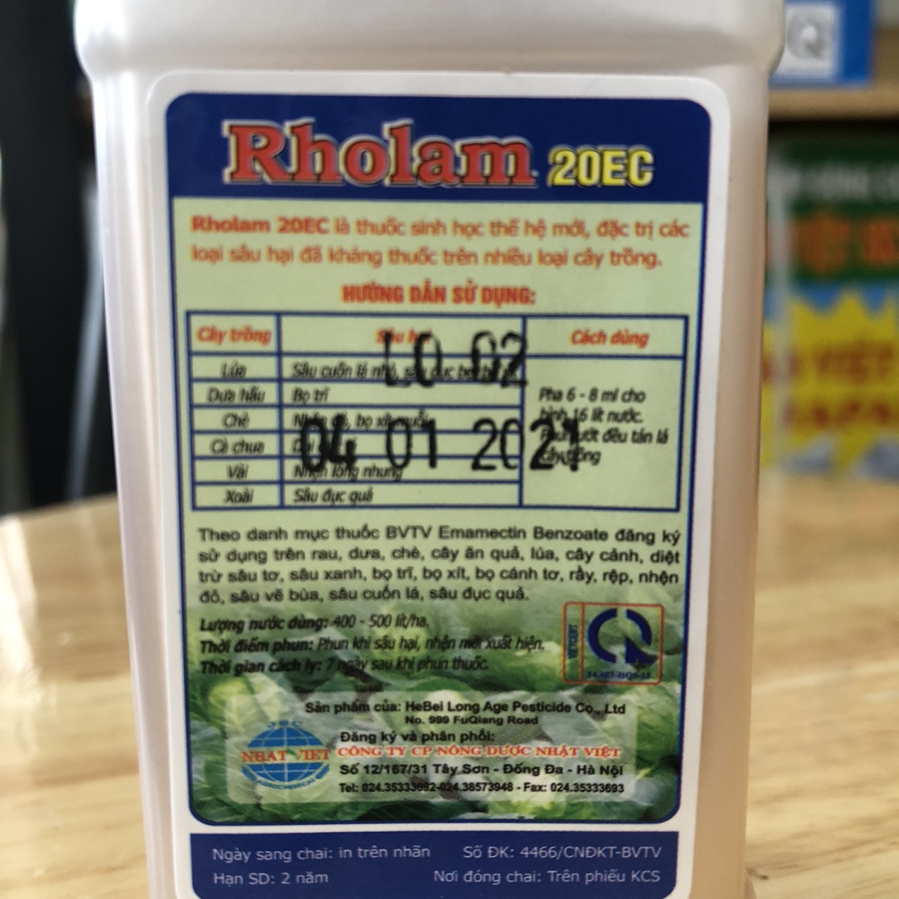 Thuốc trừ sâu sinh học Rholam 20EC chai 100ml