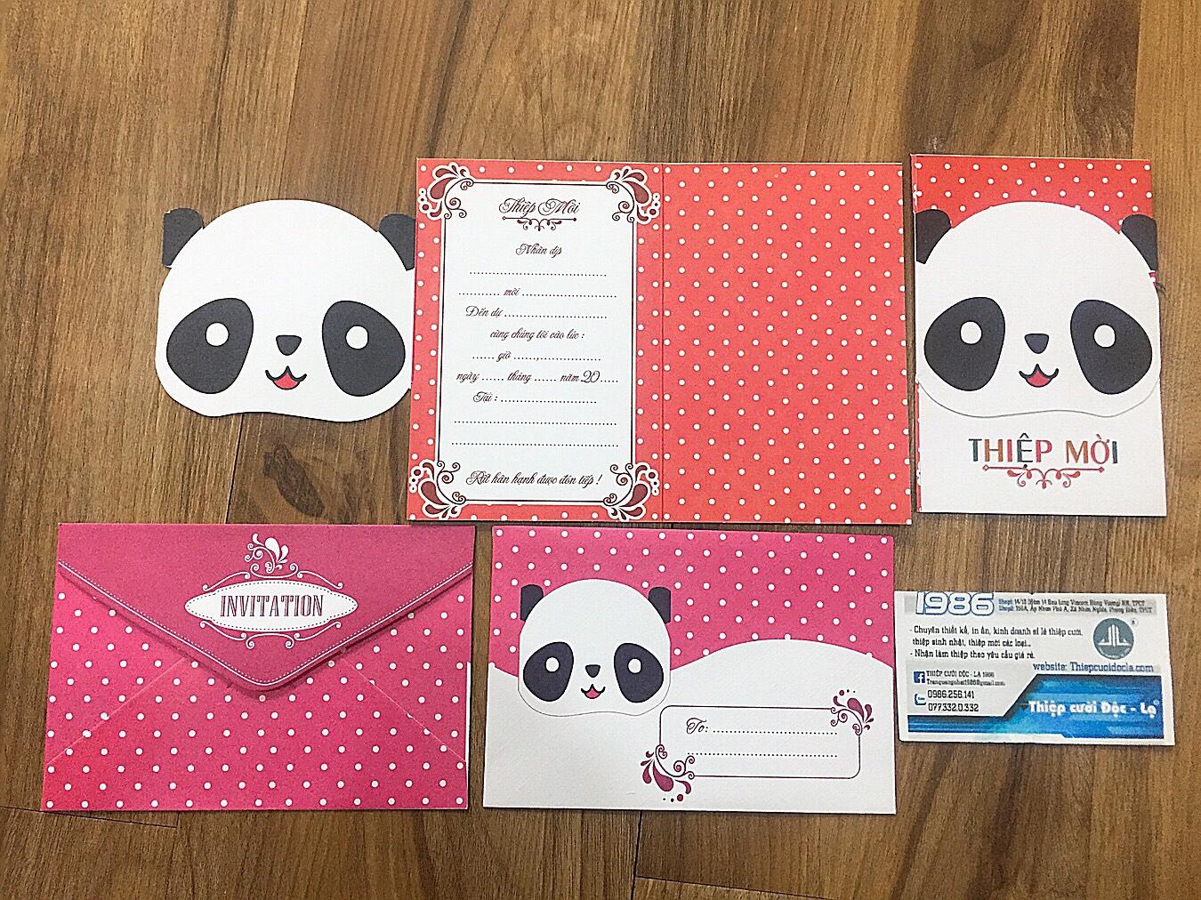 Thiệp Thôi Nôi, Sinh Nhật, Đầy tháng gấu panda (110 thiệp)