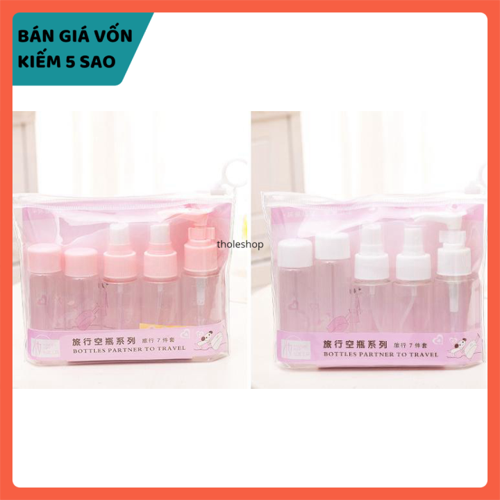 Bộ chiết mỹ phẩm du lịch 5 món - Bộ chiết mỹ phẩm du lịch tiện lợi 5 món - Dụng cụ chiết mỹ phẩm - Lọ chiết mỹ phẩm
