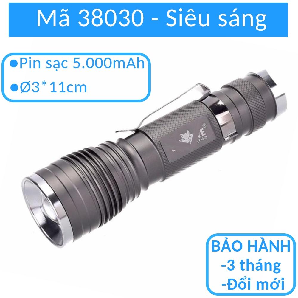 Đèn pin sạc điện siêu sáng k38030.hy575