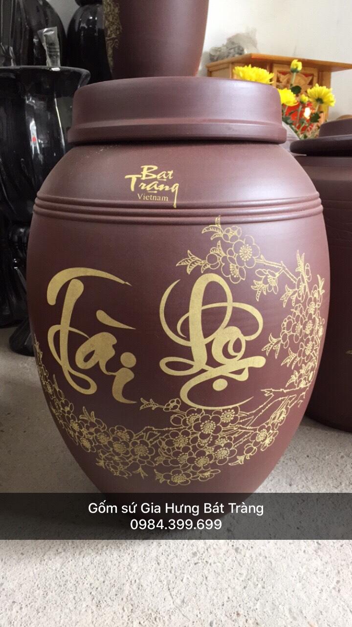 Chum đựng rượu 20lit gốm sứ Gia Hưng Bát Tràng