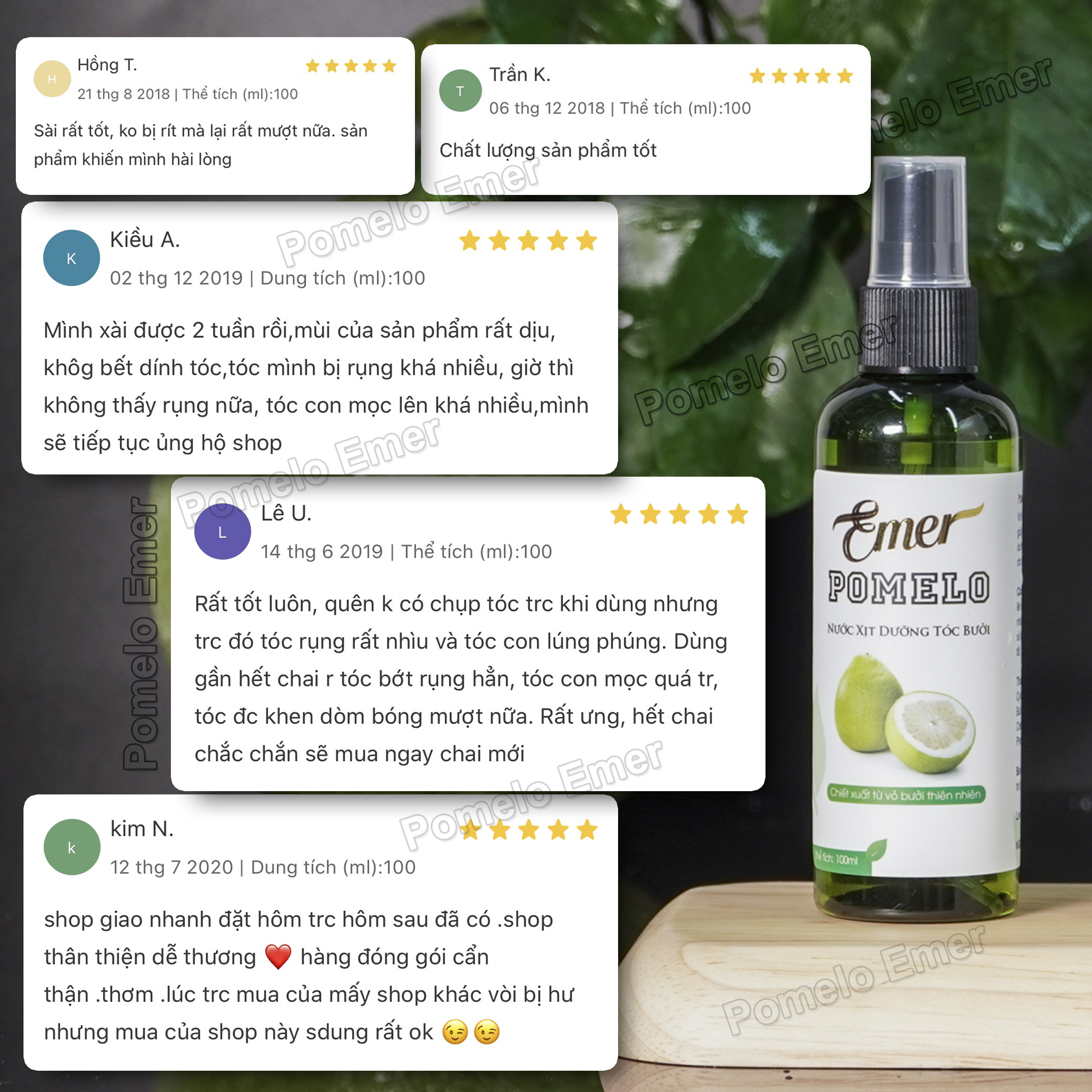 Tinh Dầu Bưởi Dưỡng Tóc Pomelo Emer kích thích mọc tóc 100ml