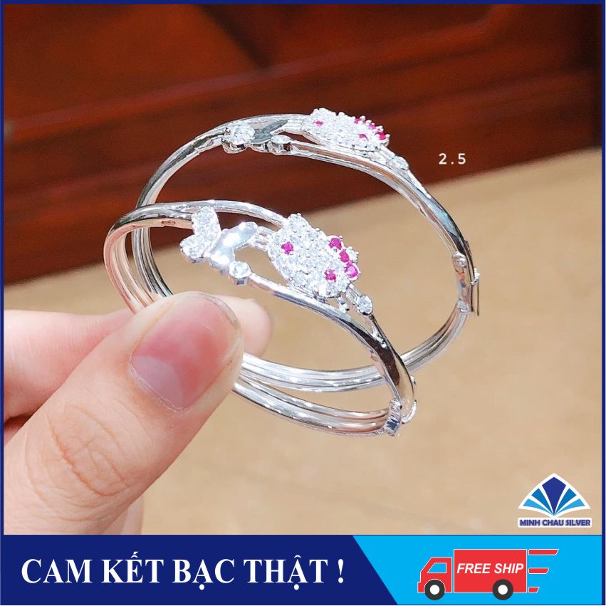 Lắc tay bạc Hello Kitty cho bé gái