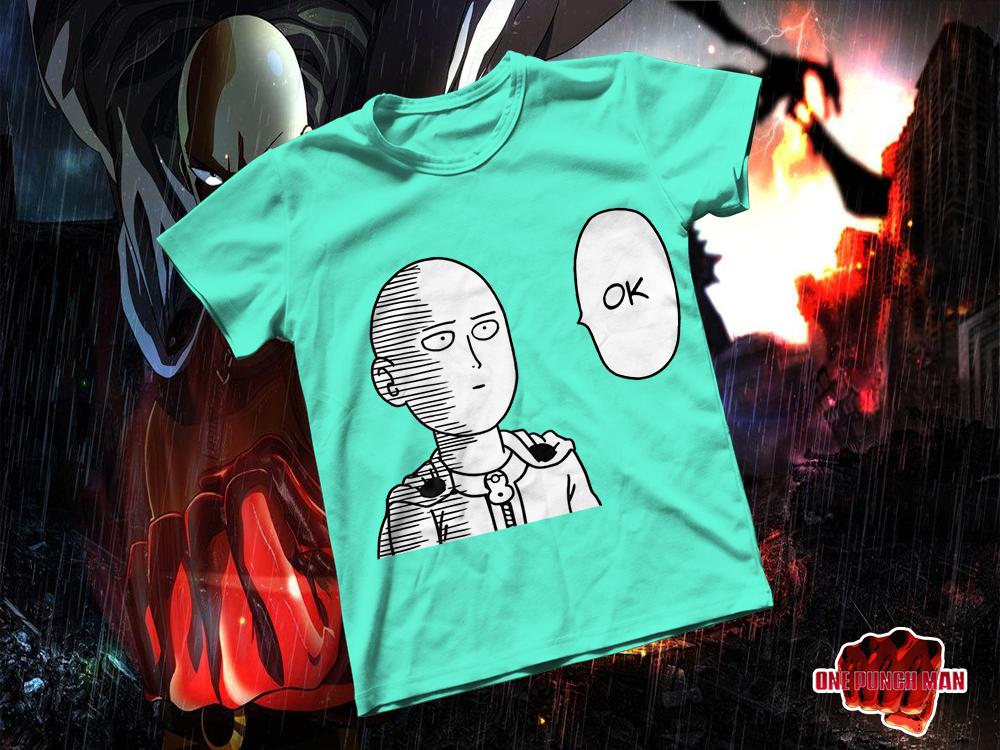 Áo thun Cotton Unisex - Anime - One-Punch Man - Saitama cực tỉnh