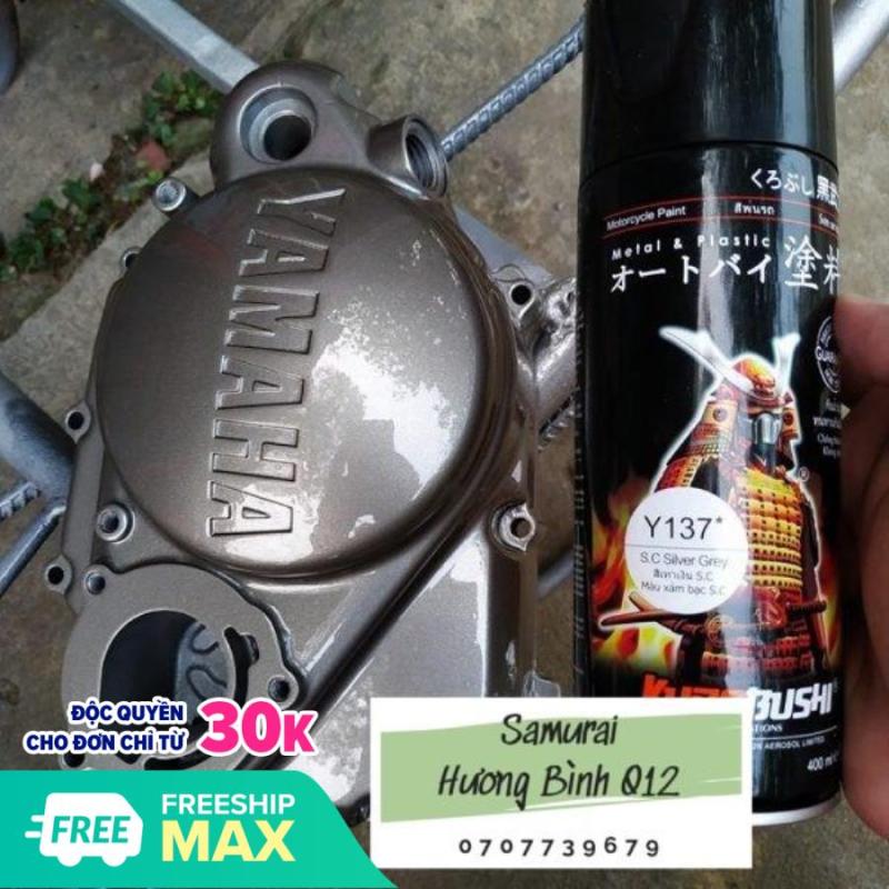 Sơn xịt Samurai màu Xám Bạc S.C - Y137 (400ml) (có khả năng kháng xăng A92,A95) cao cấp tiện lợi và dễ dàng sử dụng - Hương Bình Q12 Painting shop