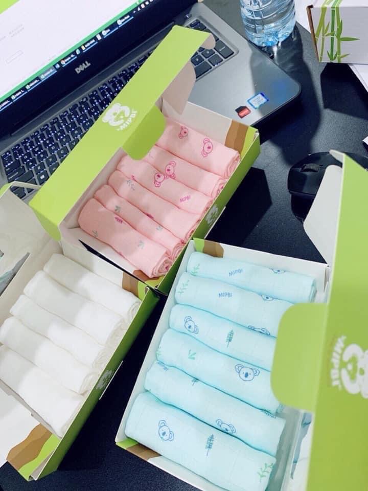 Khăn sữa sợi tre Mipbi siêu mềm 3 lớp
