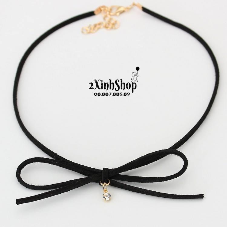 [HCM]Vòng cổ choker nhung mặt pha lê CK002