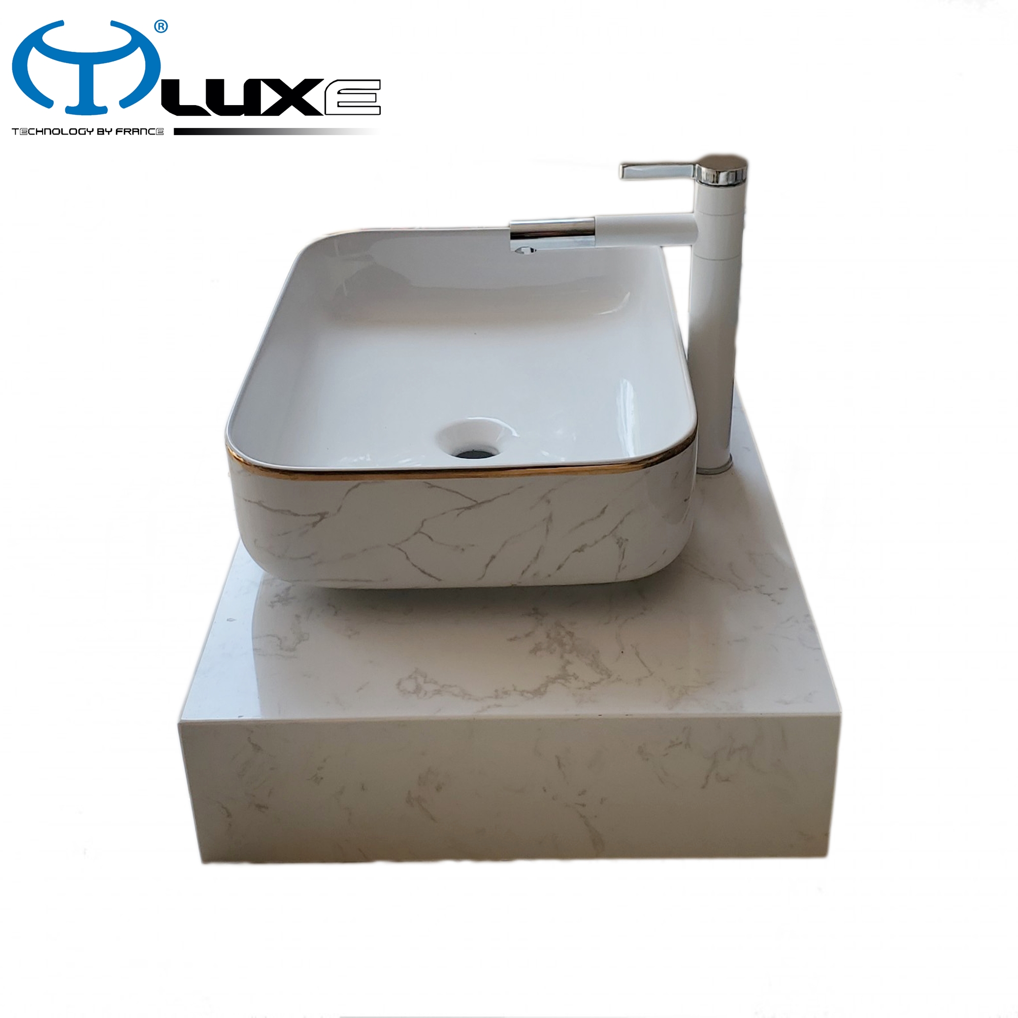 Chậu lavabo bàn đá cao cấp LUXE C104