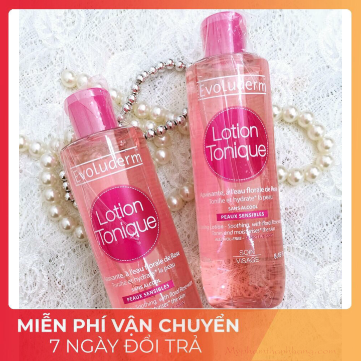 Nước hoa hồng Evoluderm giúp se khít lỗ chân lông dưỡng ẩm làm sạch da 250ml