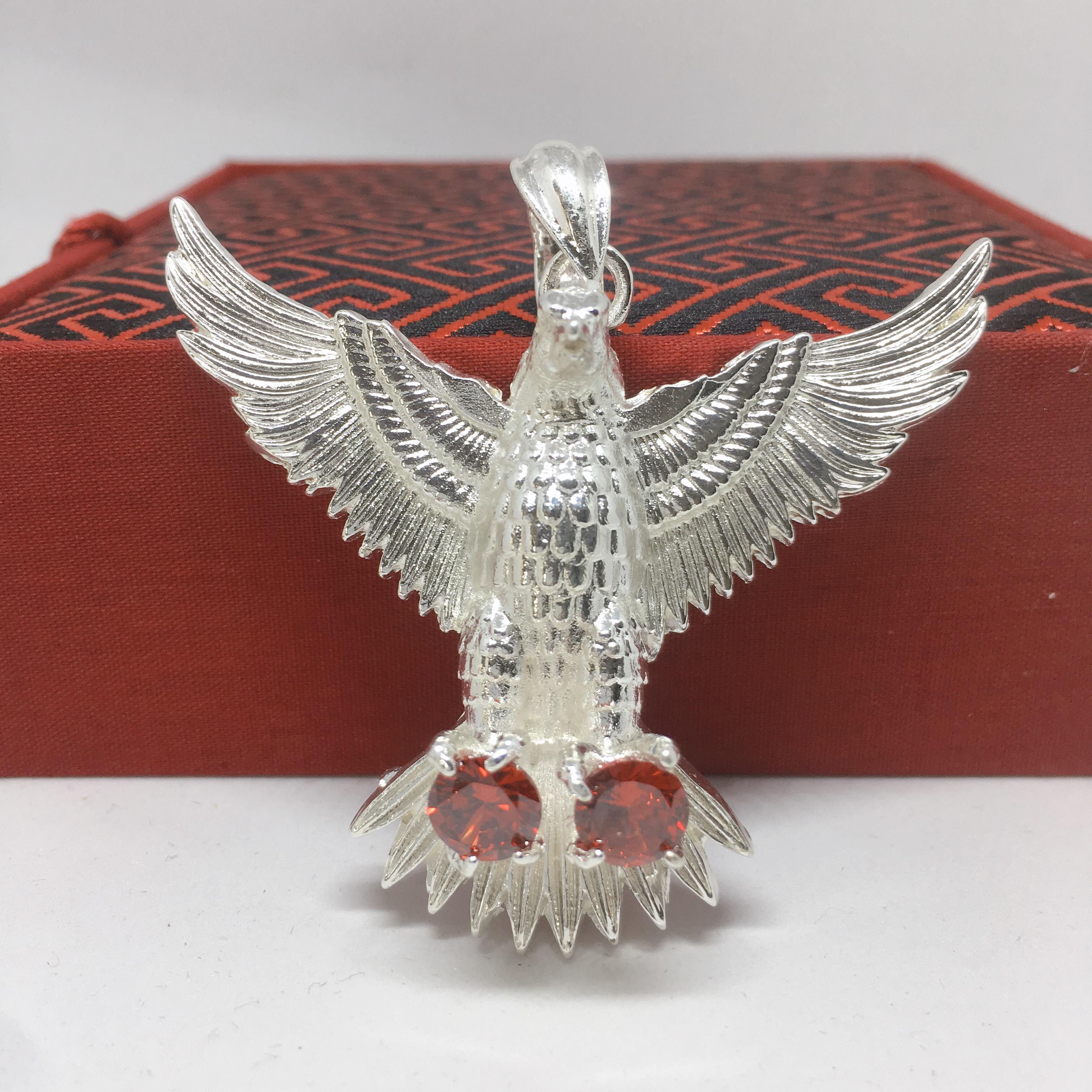 Hàng Cao Cấp Mặt Dây Chuyền Vip Bạc Thái Đại Bàng Tung Cánh, Mặt Dây Chuyền Bạc Ý, Dây Chuyền Phong Thủy ( Màu bạc)