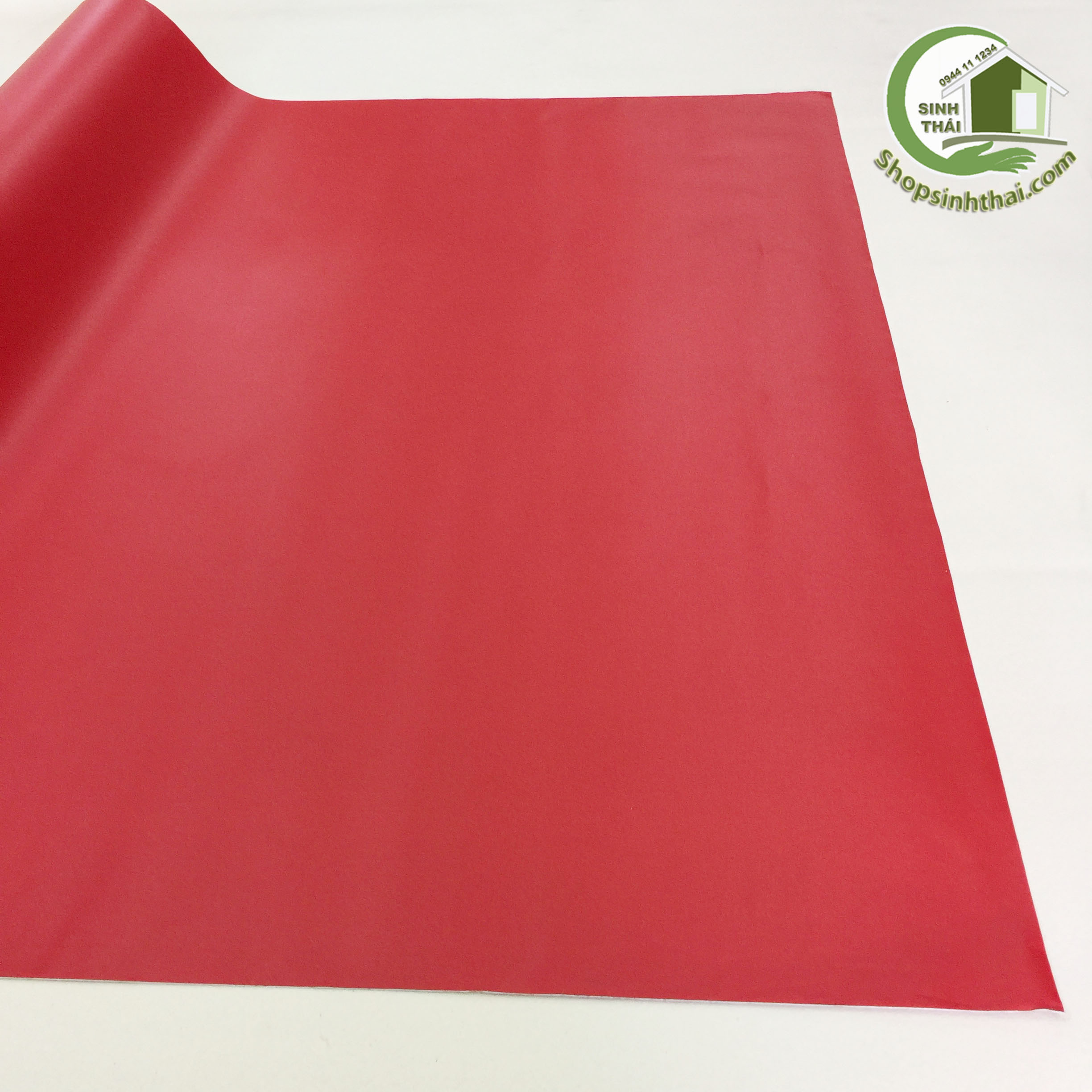 Giấy Dán Tường Màu Đỏ Nhám - [ 50cm x khổ 120cm ] Có Sẵn Keo