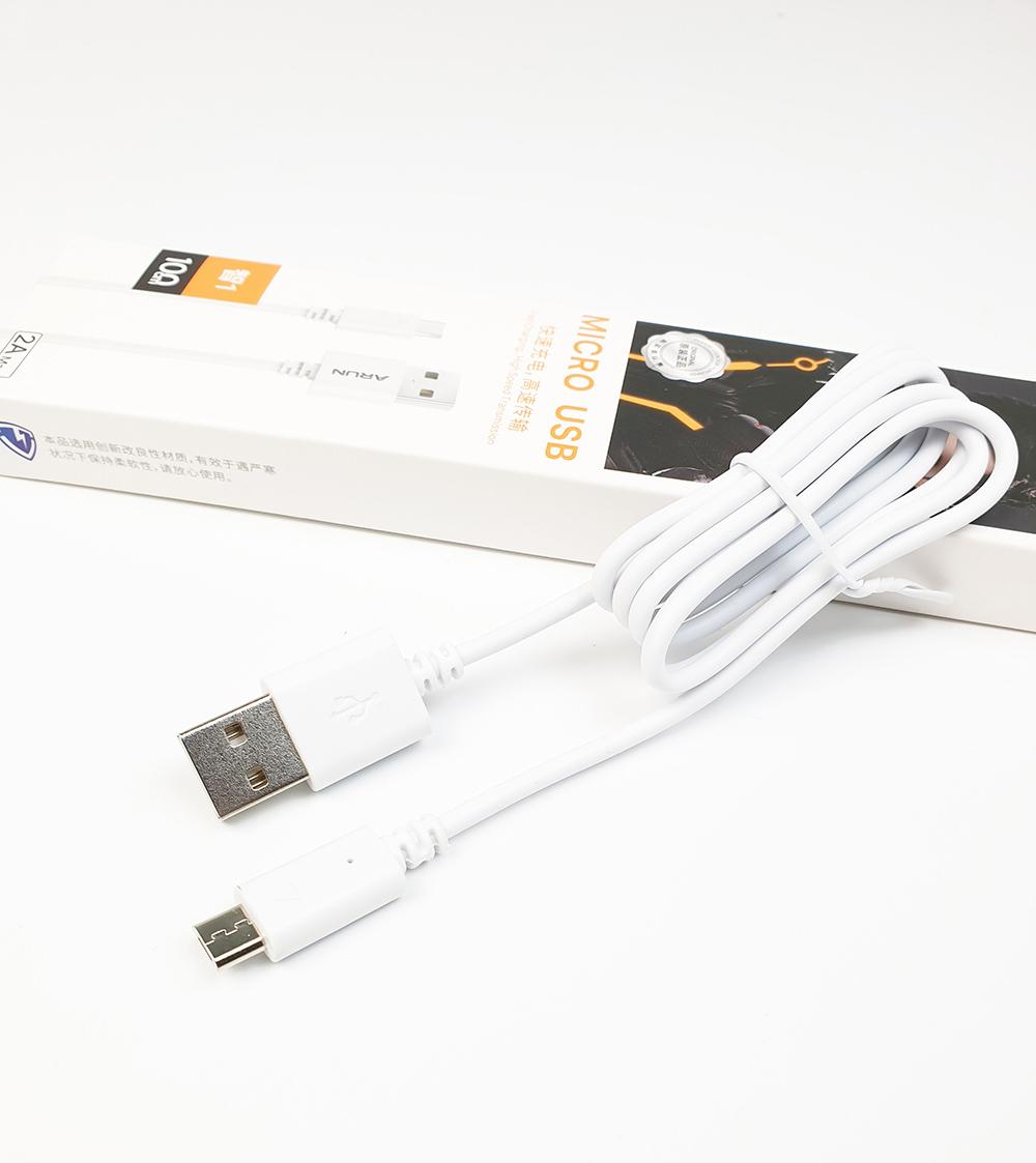 Cáp sạc micro Arun 2A trắng 1m cho điện thoại Android