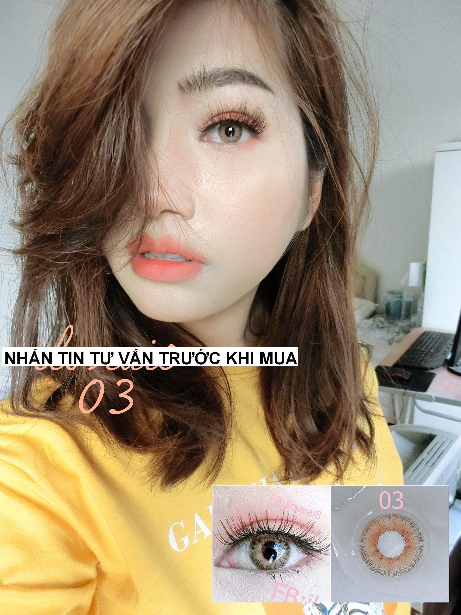 Contact Lens Brown Color Eye Accessory Yearly 0 Degree Korea 1 Gift Lenses Container Case (MS:305)