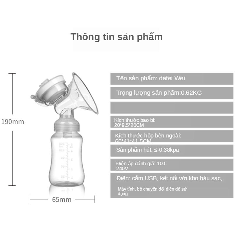 Máy hút sữa điện đôi có chế độ massage, kích thích sữa, 5 cấp độ siêu hút