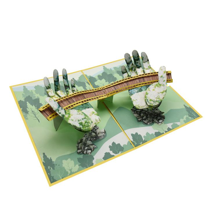 Thiệp 3D pop up Cầu Vàng Đà Nẵng